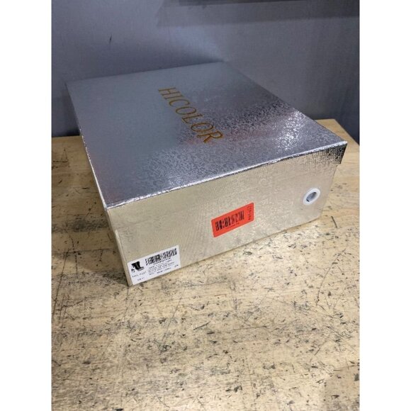 HiColor silver flames printing high-heeled thick-heeled lace-up boots zipper 11 - Picture 2 of 2